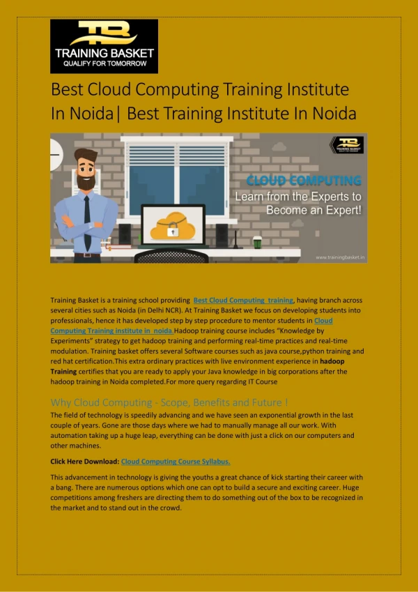 Best Cloud Computing Training Institute In Noida| Best Training Institute In Noida