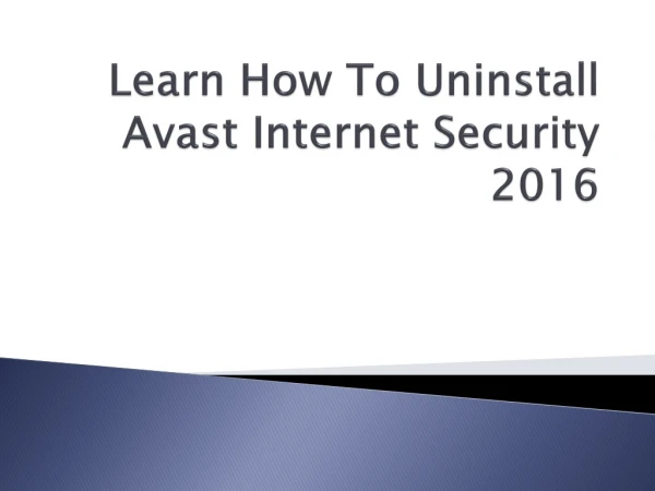 How To Uninstall Avast Internet Security 2016?