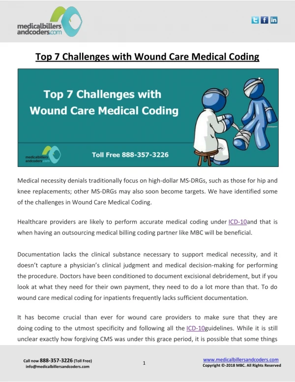 Top 7 Challenges with Wound Care Medical Coding