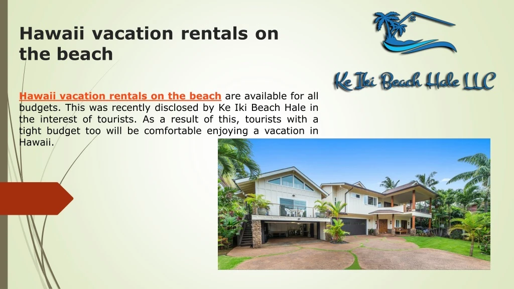 hawaii vacation rentals on the beach