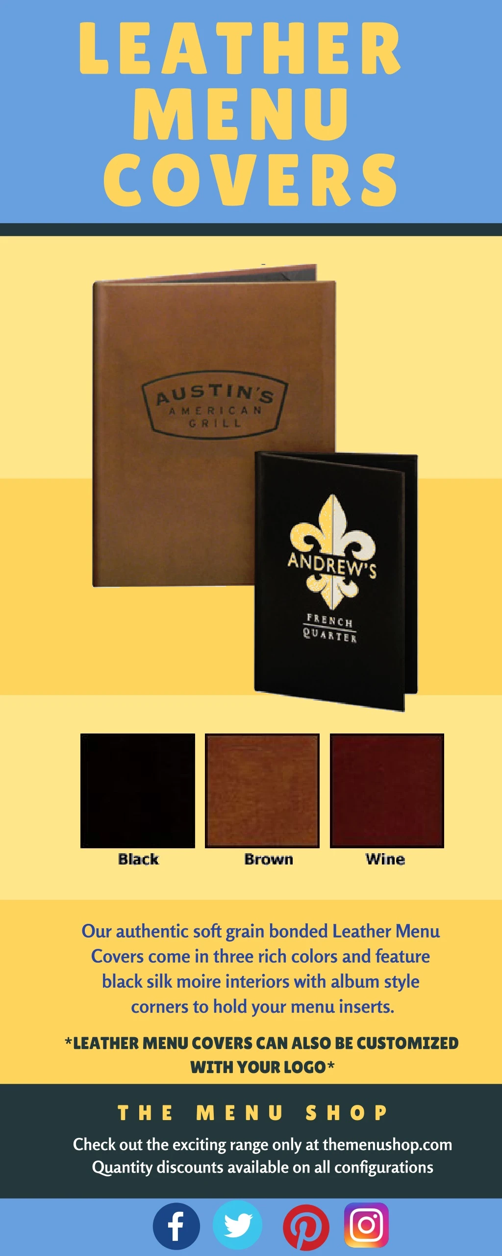 leather menu covers