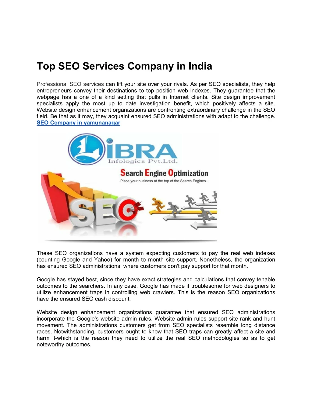 top seo services company in india