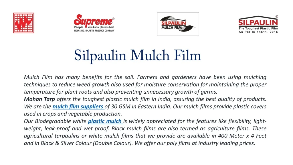 silpaulin mulch film