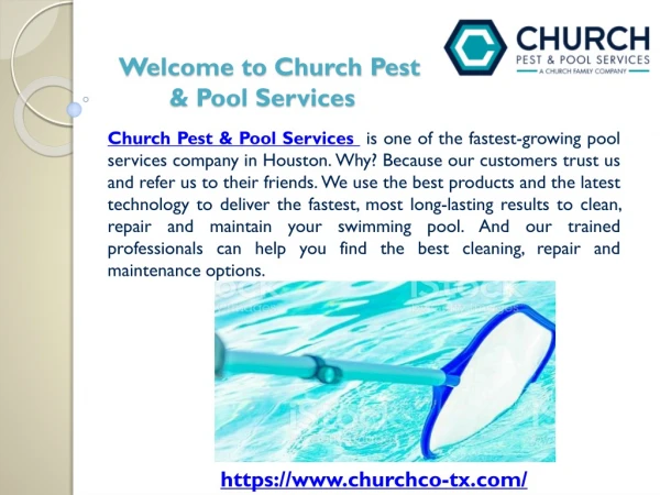 Church Pest & Pool Services Provider in Houston, TX