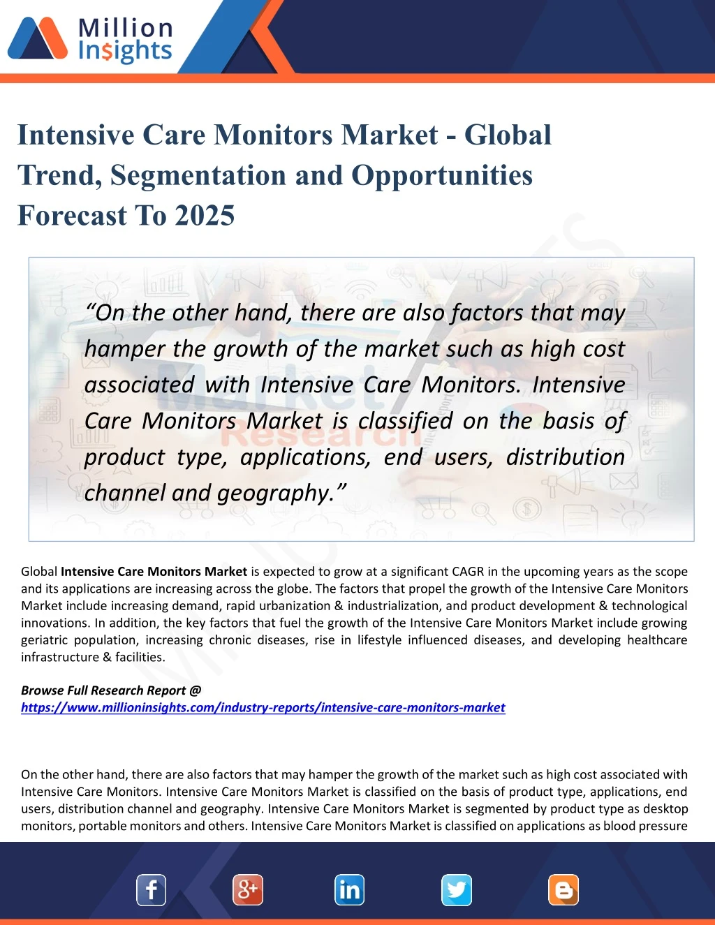 intensive care monitors market global trend