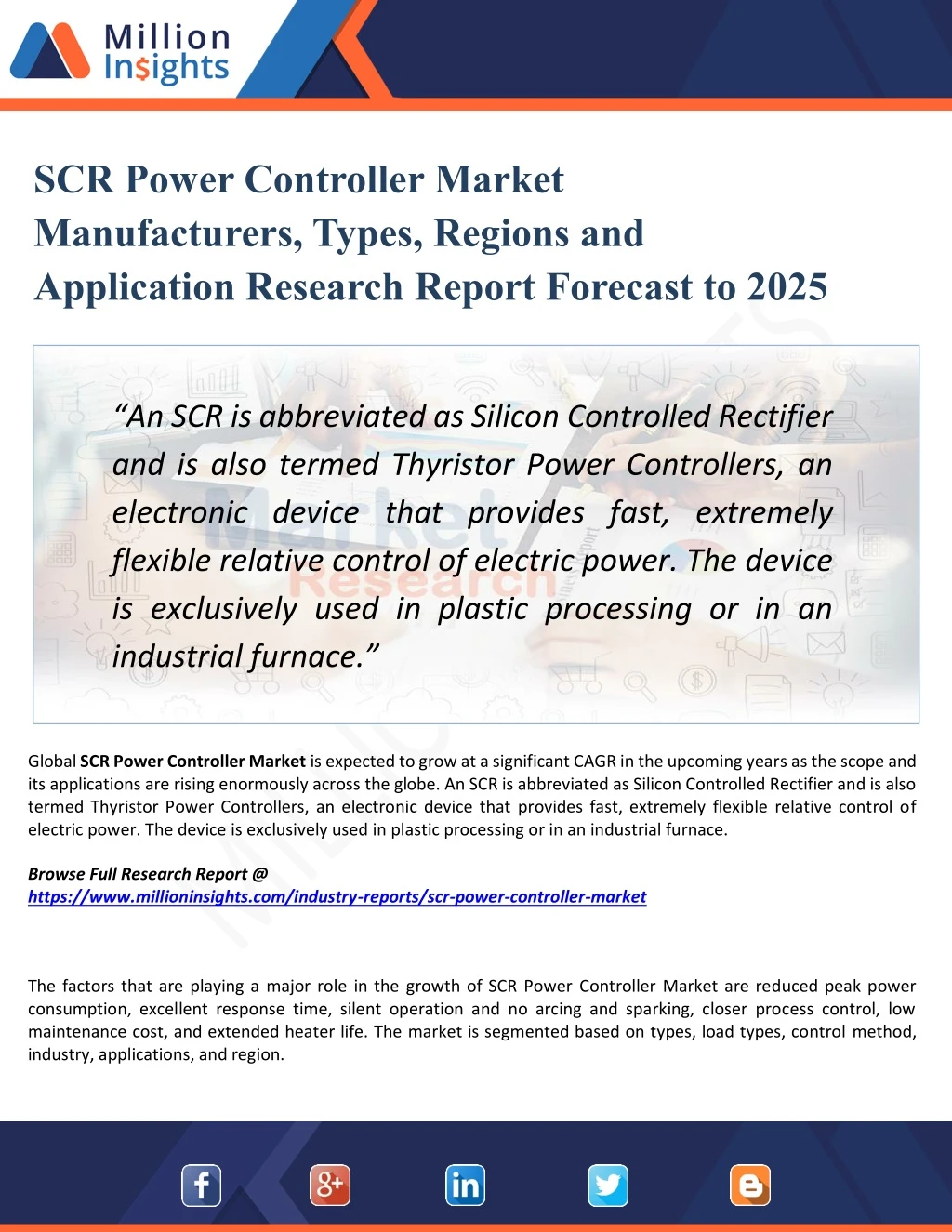 scr power controller market manufacturers types