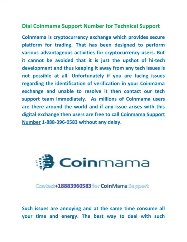 Coinmama Support Number