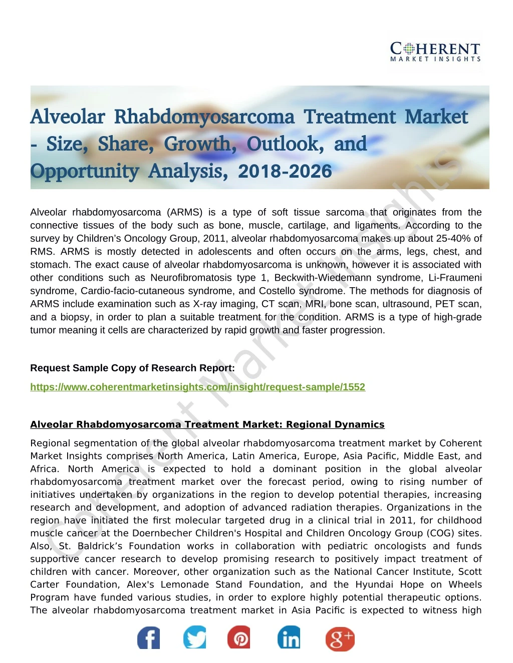 alveolar rhabdomyosarcoma treatment market