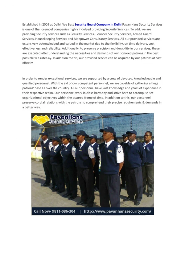 established in 2009 at delhi we best security
