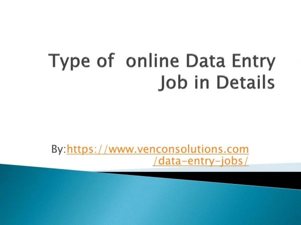 Types of Data Entry Job in details