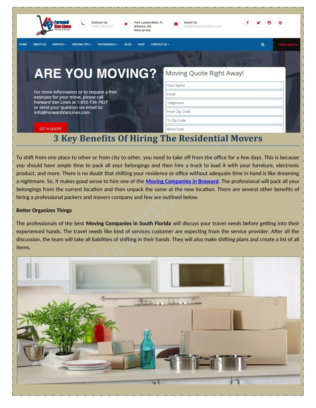 3 key benefits of hiring the residential movers
