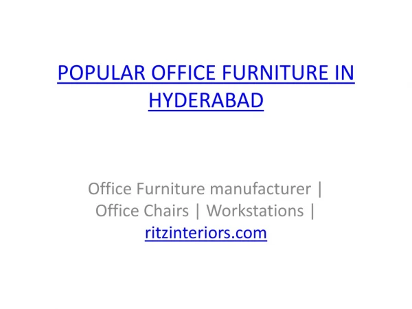 Office Furniture manufacturer | Office Chairs | Workstations | ritzinteriors.com