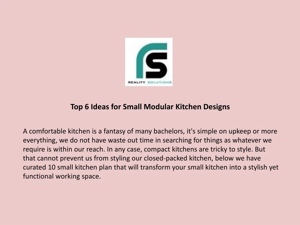 top 6 ideas for small modular kitchen designs