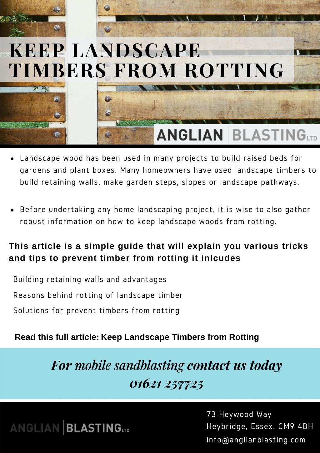 keep landscape timbers from rotting