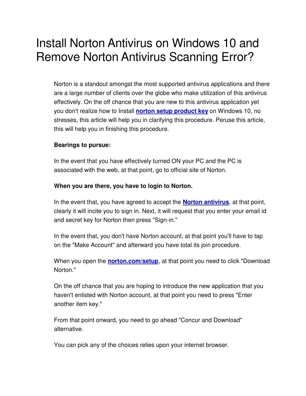 install norton antivirus on windows 10 and remove