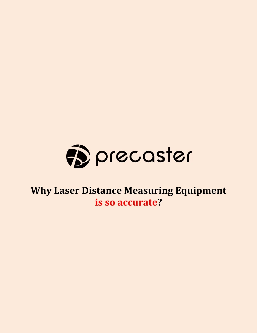 why laser distance measuring equipment