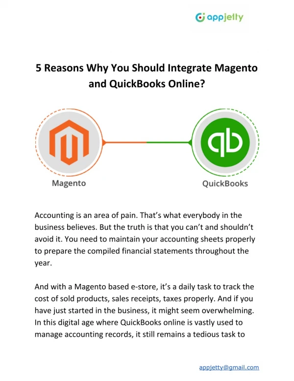 5 Reasons Why You Should Integrate Magento and QuickBooks Online?