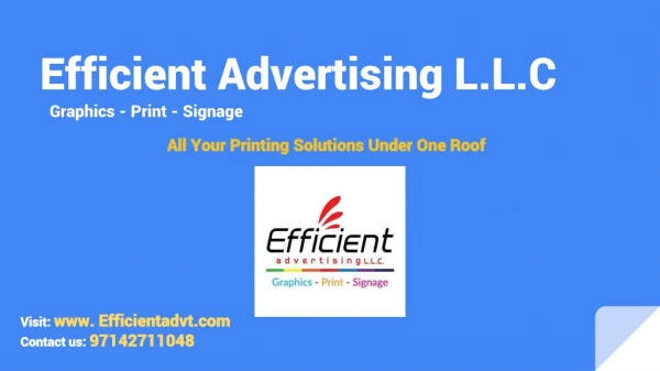 New Era of Printing services by Efficient advt.