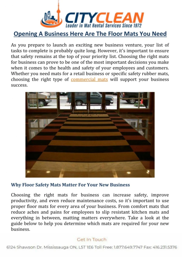 Opening A Business Here Are The Floor Mats You Need
