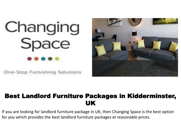 Landlord Furniture Packages in Kidderminster, UK