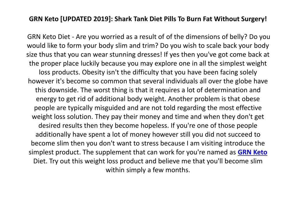 grn keto updated 2019 shark tank diet pills