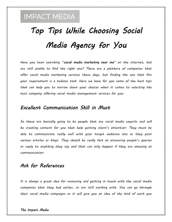 Top Tips While Choosing Social Media Agency for You