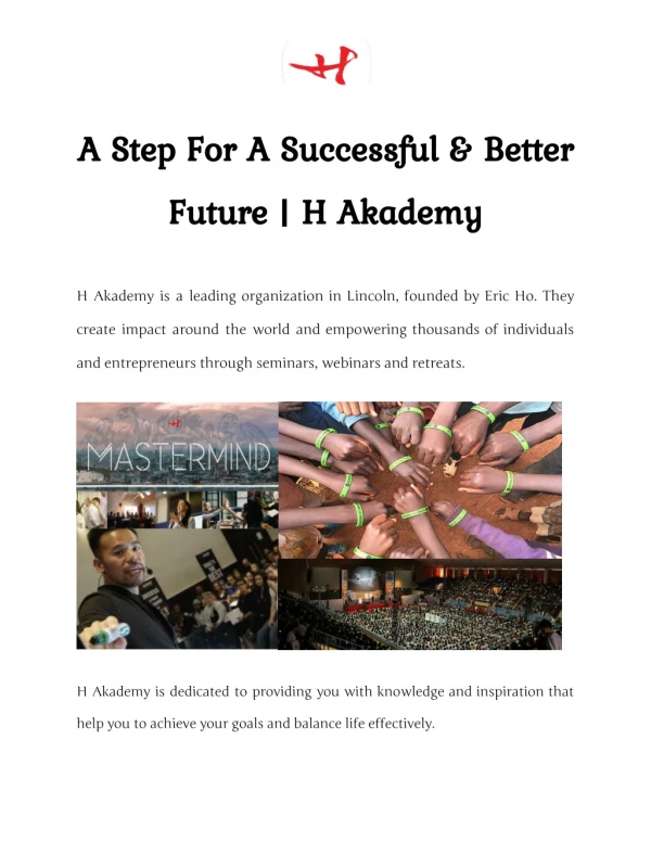 A Step For A Successful & Better Future | H Akademy