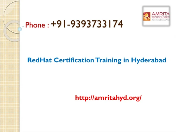 RedHat Certification Training in Hyderabad
