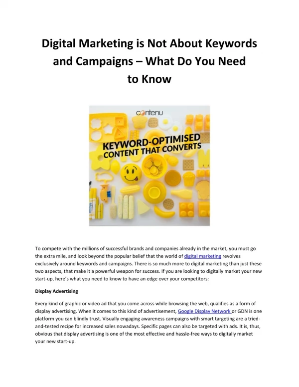 Digital Marketing is Not About Keywords and Campaigns - What Do You Need to Know?