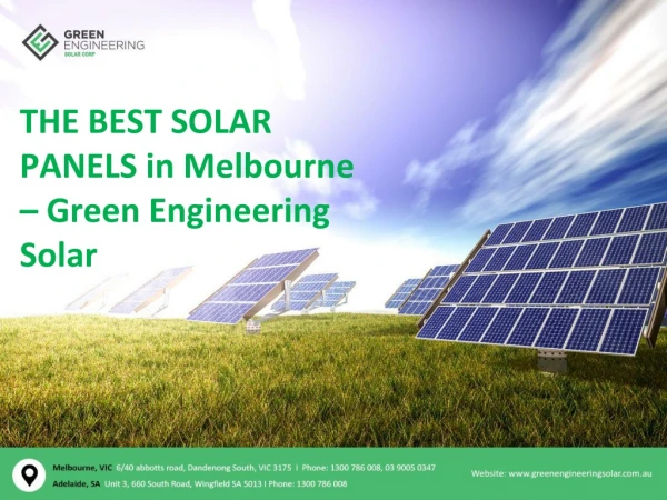 THE BEST SOLAR PANELS in Melbourne – Green Engineering Solar
