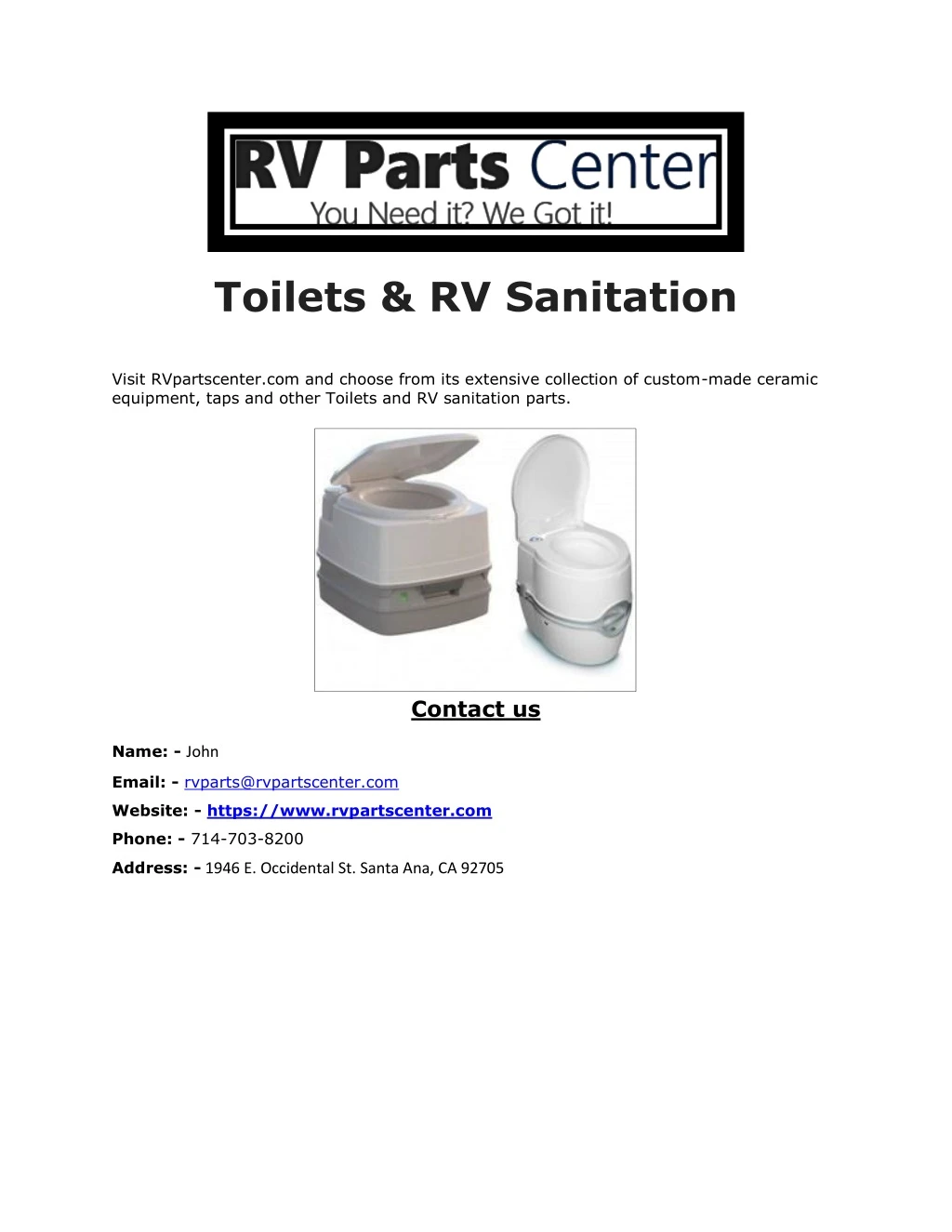 toilets rv sanitation visit rvpartscenter