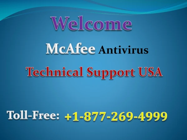 McAfee Technical Support USA 1-877-269-4999