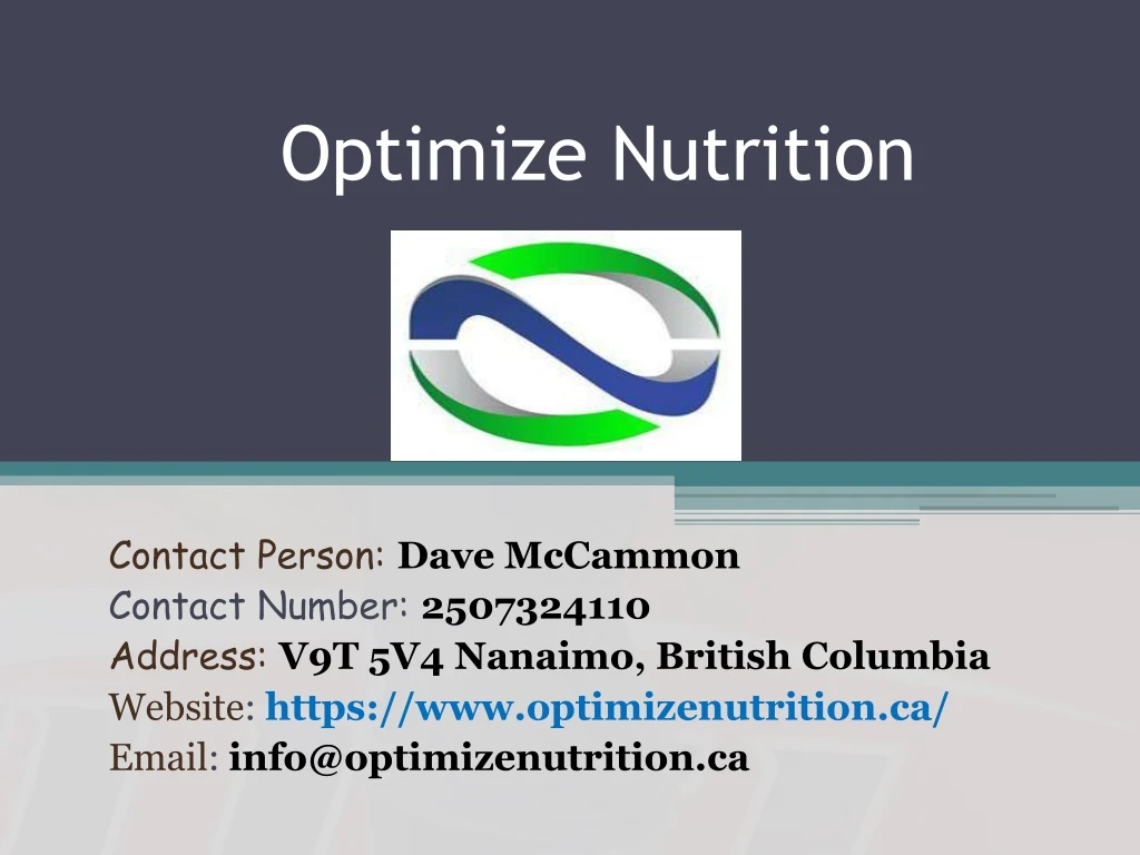 optimize nutrition