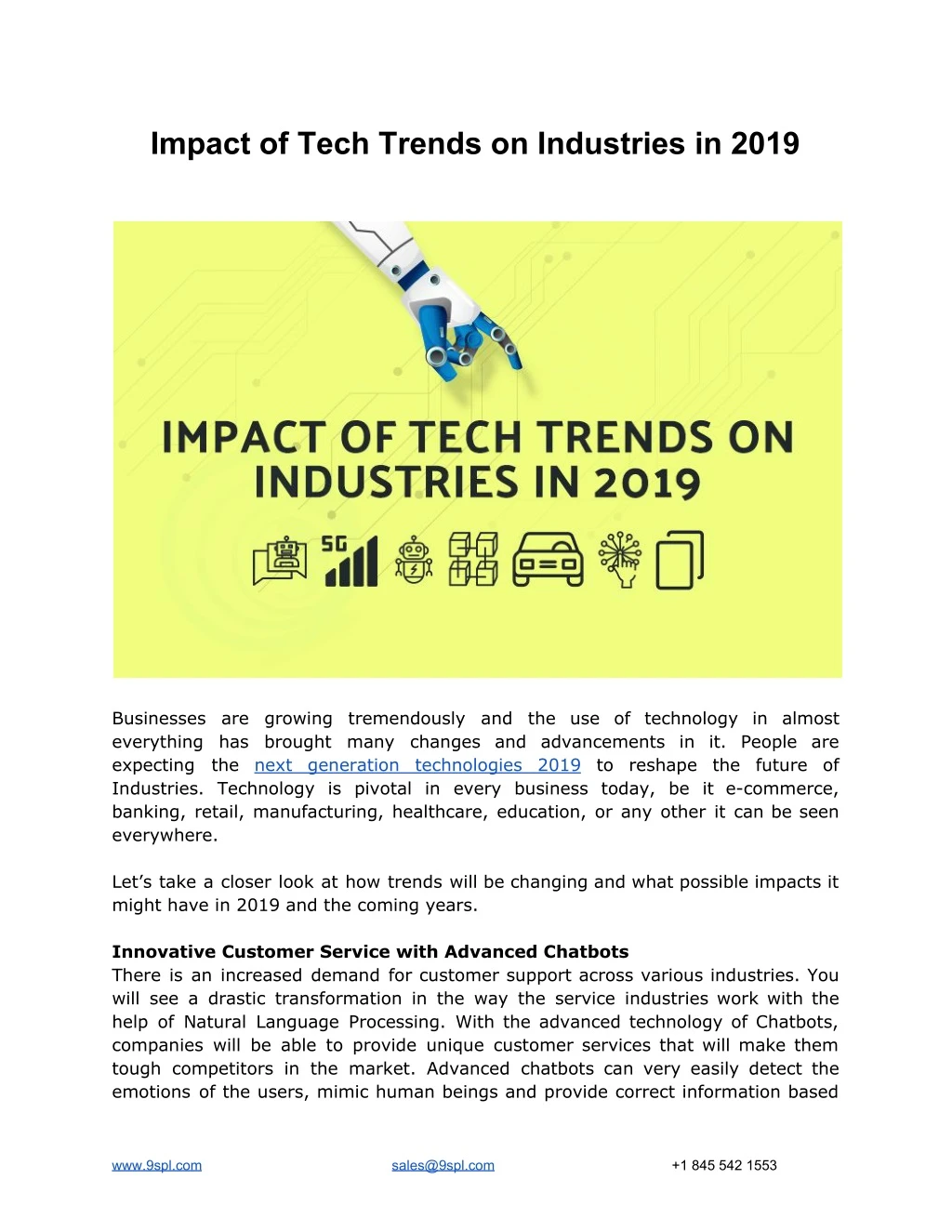 impact of tech trends on industries in 2019