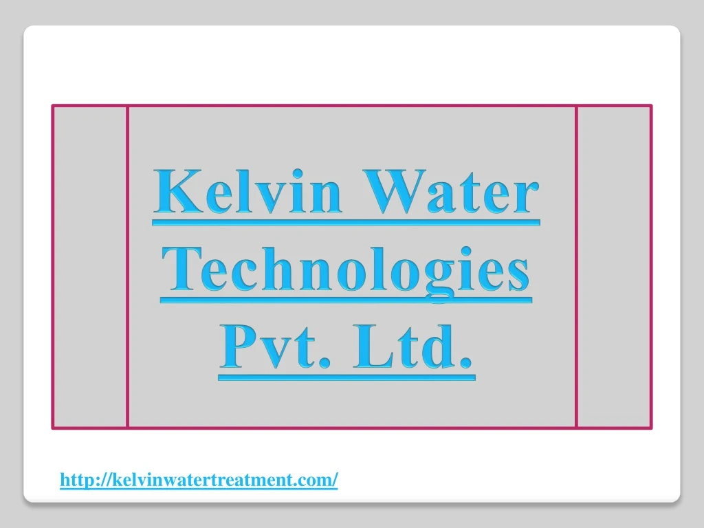 kelvin water technologies pvt ltd