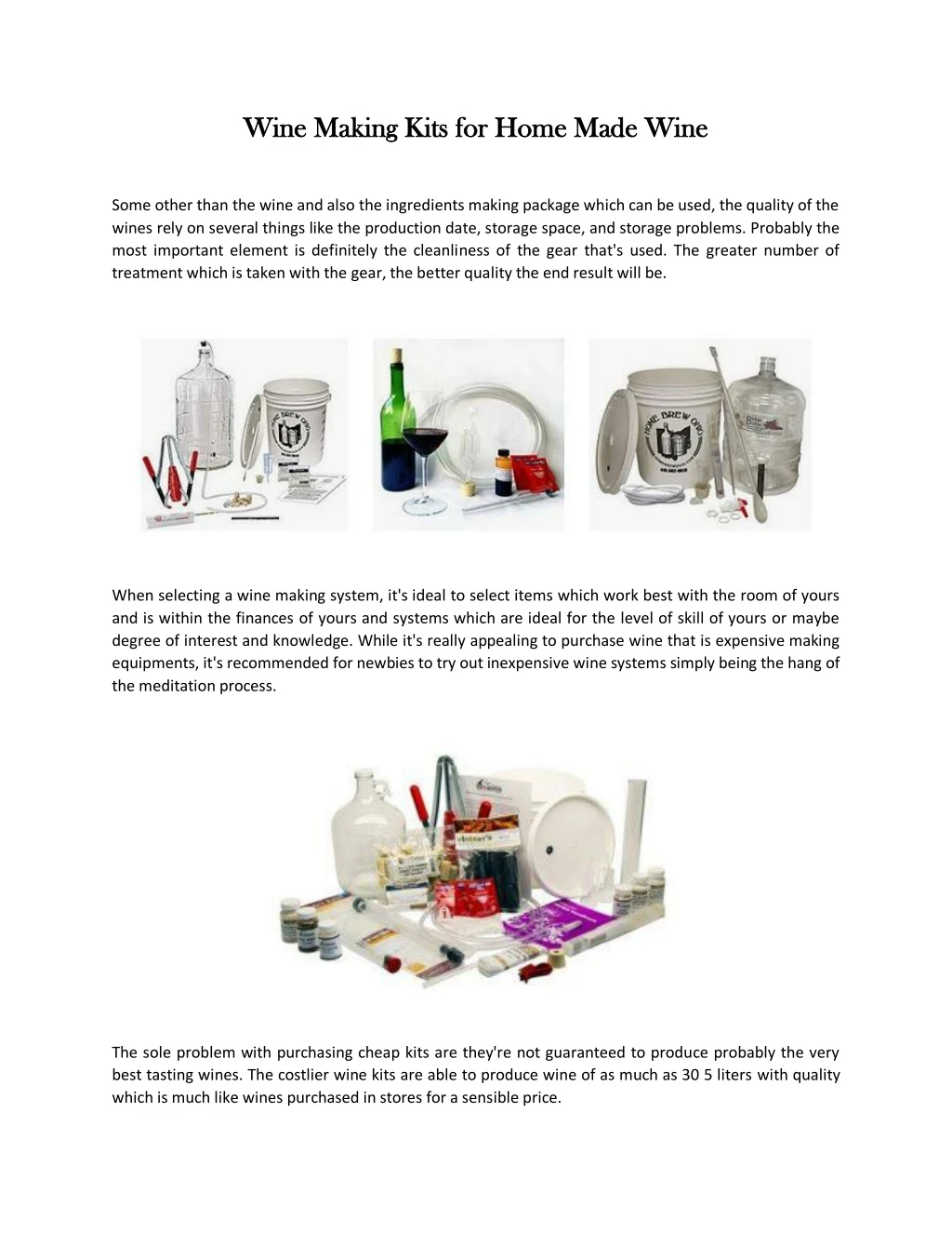 wine making kits for home made wine wine making