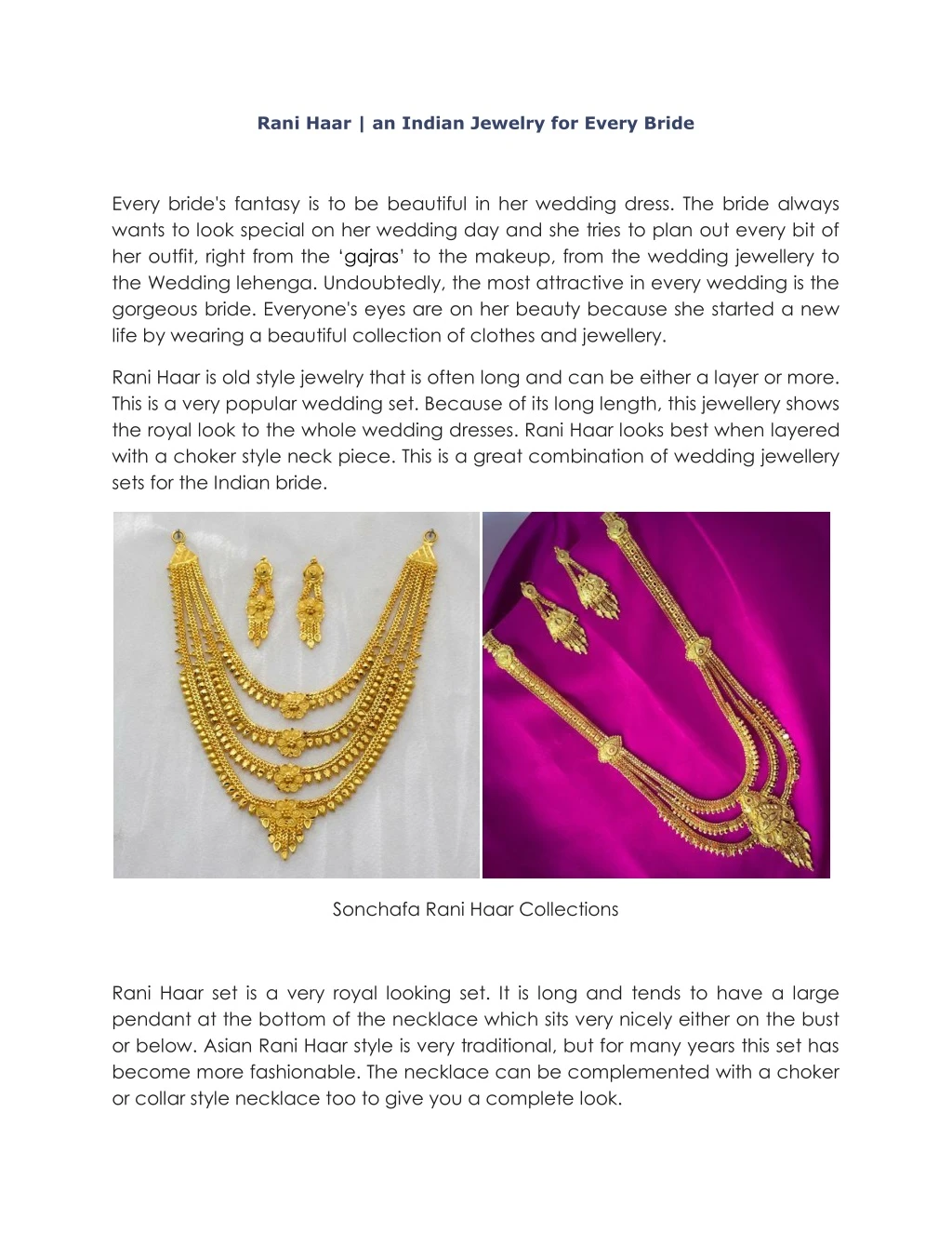 rani haar an indian jewelry for every bride