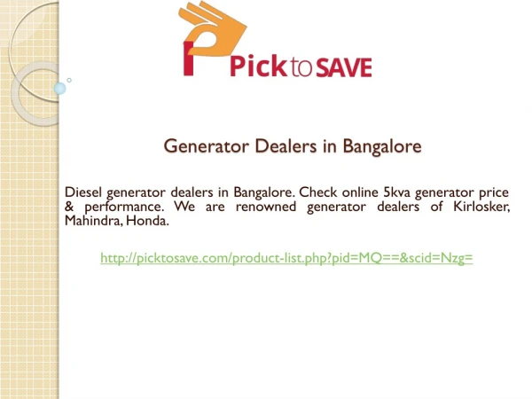 Generator dealers in Bangalore