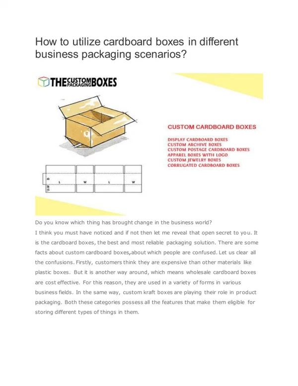 How to utilize cardboard boxes in different business packaging scenarios?