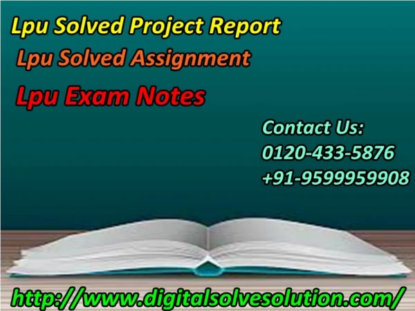 Why do you need to get LPU solved assignment 0120-433-5876?