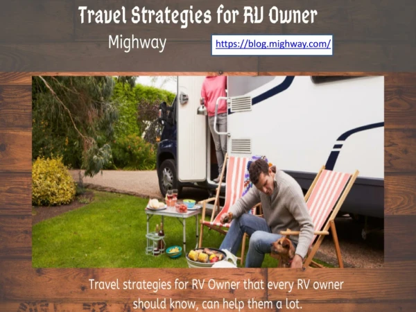 Tavel Strategis for RV Owners