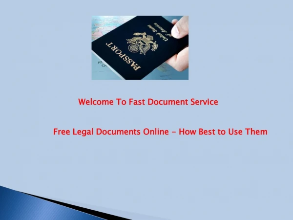 Free Legal Documents Online - How Best to Use Them