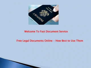 Free Legal Documents Online - How Best to Use Them - slide 1