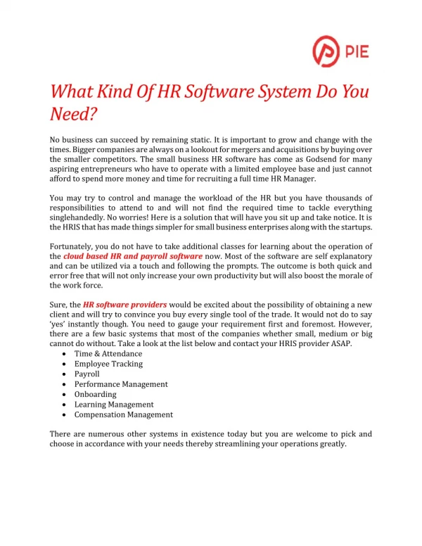 What Kind Of HR Software System Do You Need