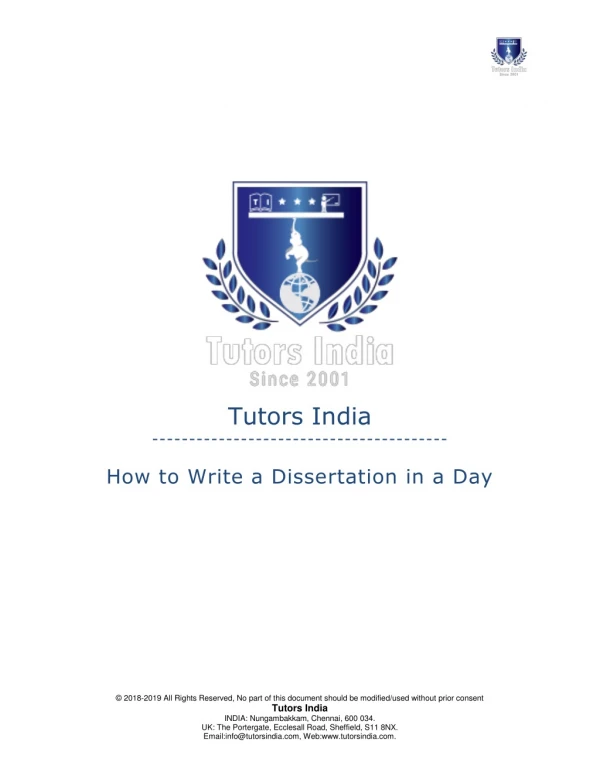 How To Write a Dissertation in a Day