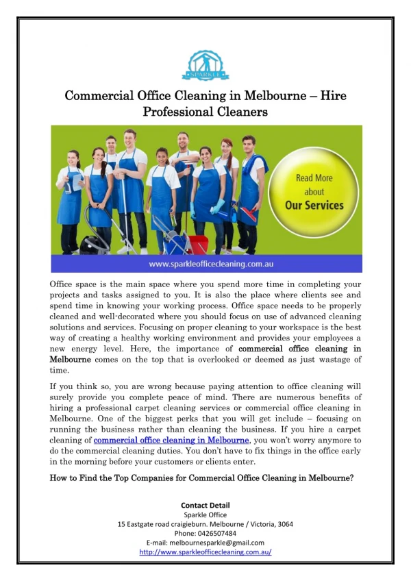 Commercial Office Cleaning in Melbourne – Hire Professional Cleaners