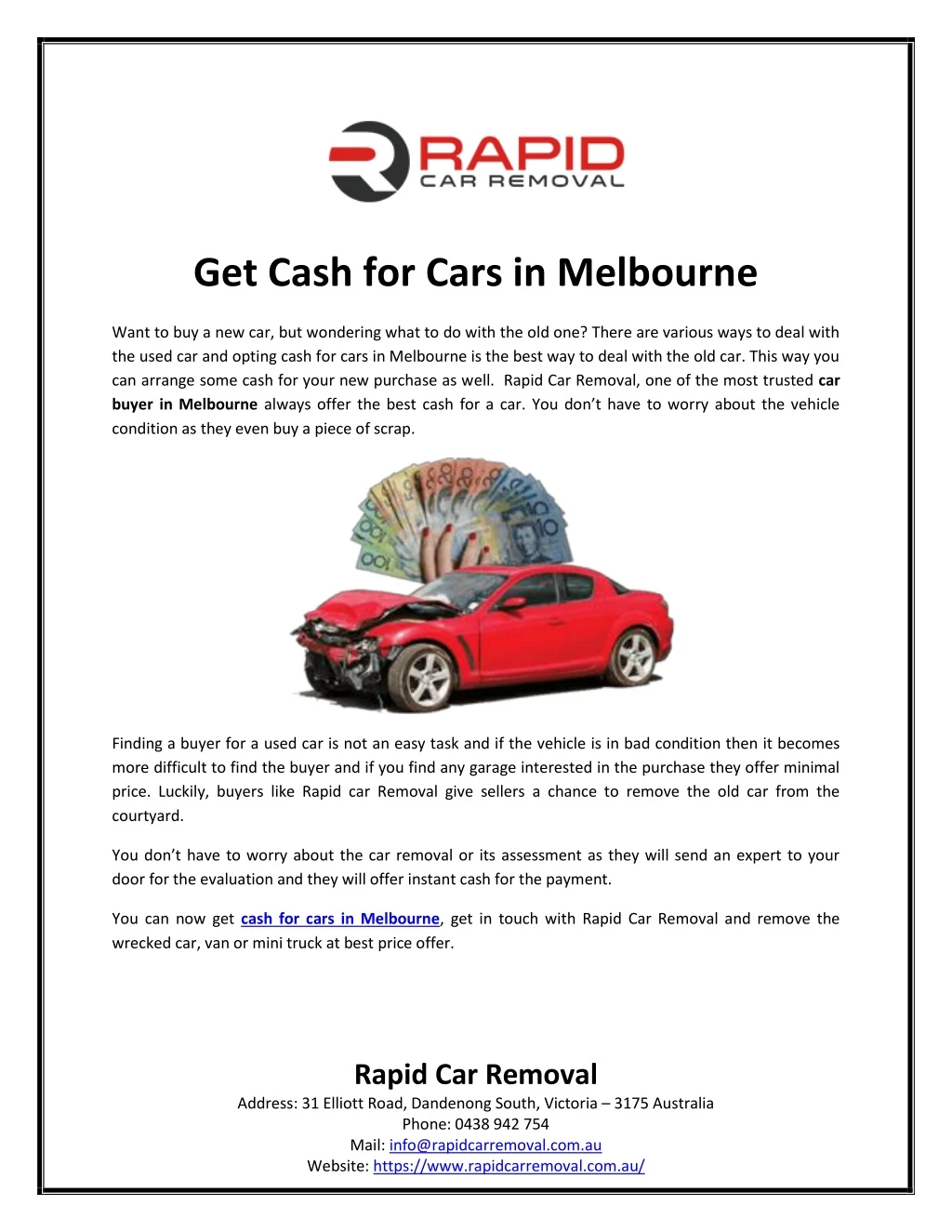 get cash for cars in melbourne