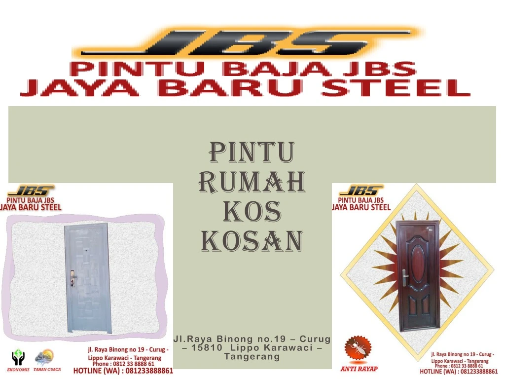 pintu rumah kos kosan jl raya binong no 19 curug