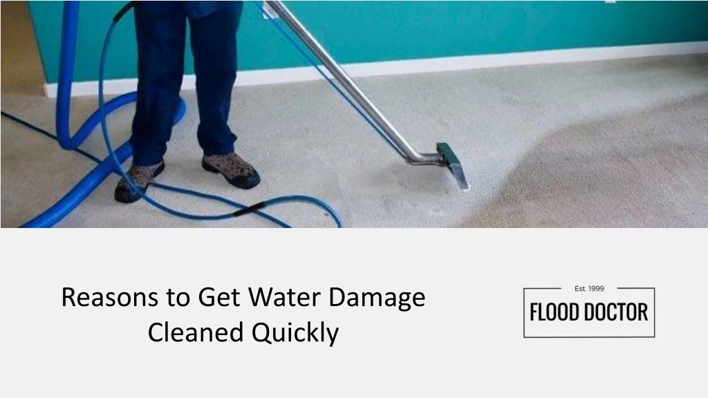 reasons to get water damage cleaned quickly