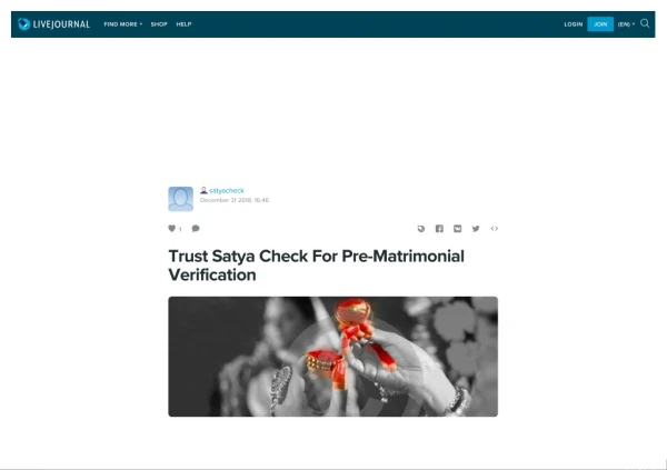 Trust Satya Check For Pre-Matrimonial Verification